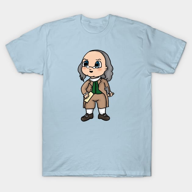 Chibi Ben Franklin - Small Design T-Shirt by Aeriskate